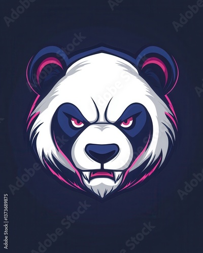 Angry Panda Mascot Illustration: Fierce Wildlife Art and Graphic Design