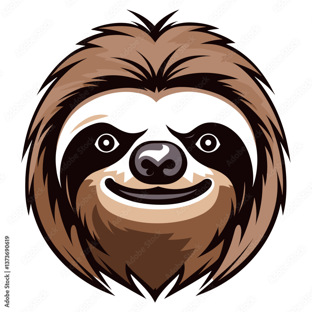 Obraz premium Sloth face logo illustration animal wildlife vector