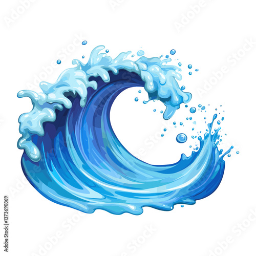Water curve shape splash art illustration ocean vector