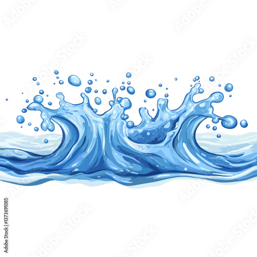 Water shape splash illustration ocean blue vector