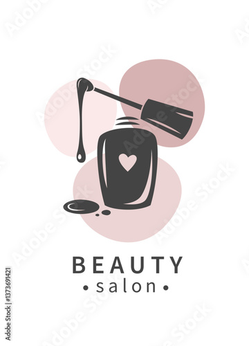 Nail studio logo. Nail polish. Minimalistic vector illustration for beauty salon