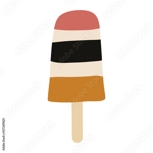 Colorful summer popsicle illustration minimalist dessert vector