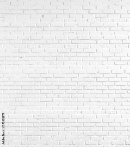 Obraz na płótnie Clean, seamless panoramic view of a white brick wall texture, rough, image, bright w salonie
