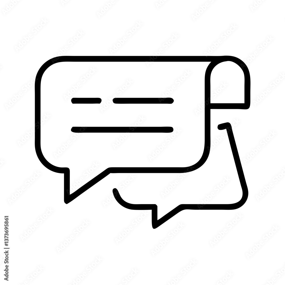 Chat bubble icon for online checkout or customer interaction Chat bubble icon for online checkout or customer interaction