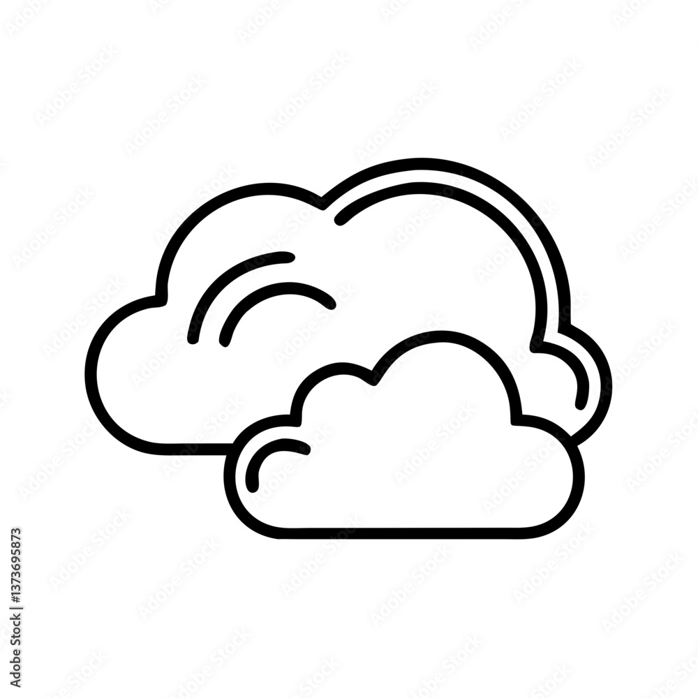 Cloud icon in outline style representing digital storage. Cloud icon in outline style representing digital storage.