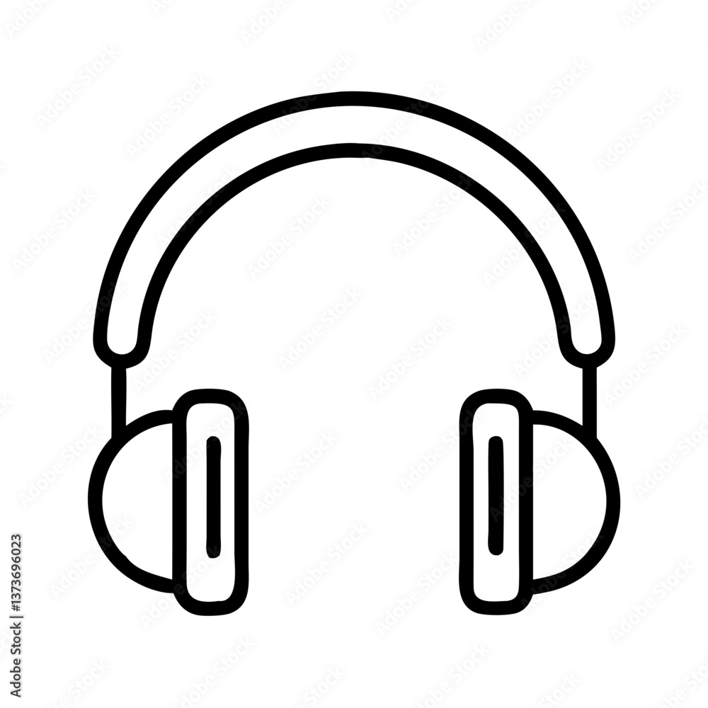 Headphones icon in minimal outline style Headphones icon in minimal outline style