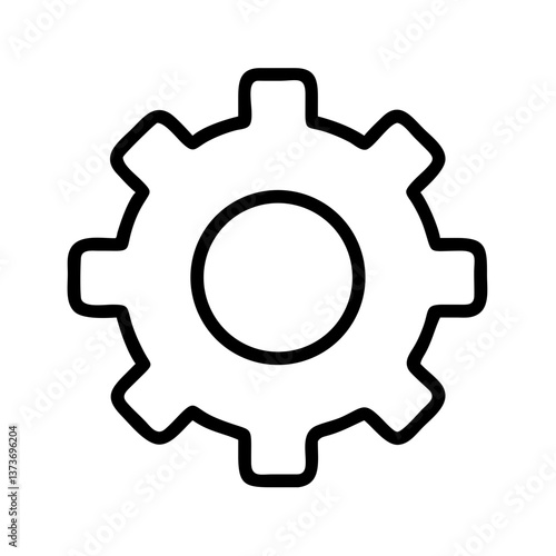  Gear icon in outline style representing settings and configuration.