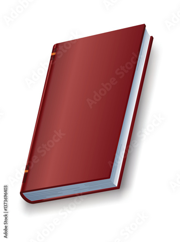 Realistic book. Learning or education concept. Design of closed book or notebook. Reading, learn and receive education through books. Read more books