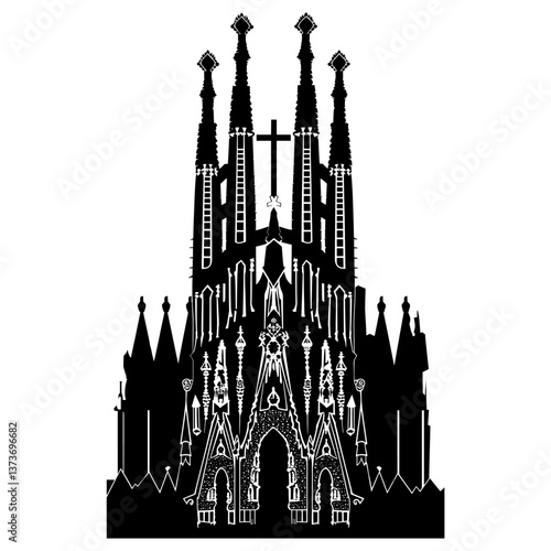 Architecture illustration silhouette cathedral vector