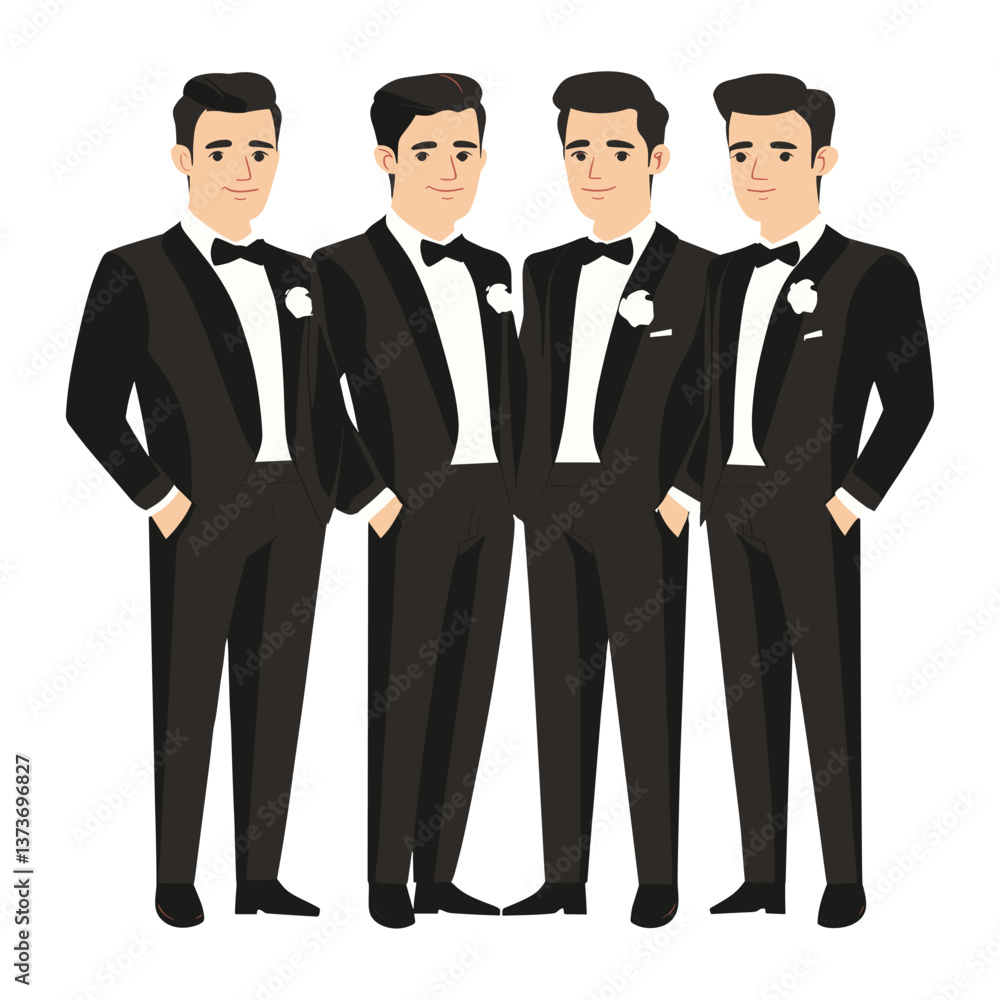 4 groomsmaide suits illustration tuxedos vector 4 groomsmaide suits illustration tuxedos vector