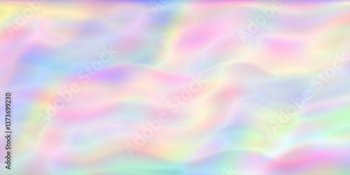Abstract holographic pastel texture with soft blending colors in blue pink yellow tones. Ideal for backgrounds digital art or design projects. Hologram vibrant realistic concept.
