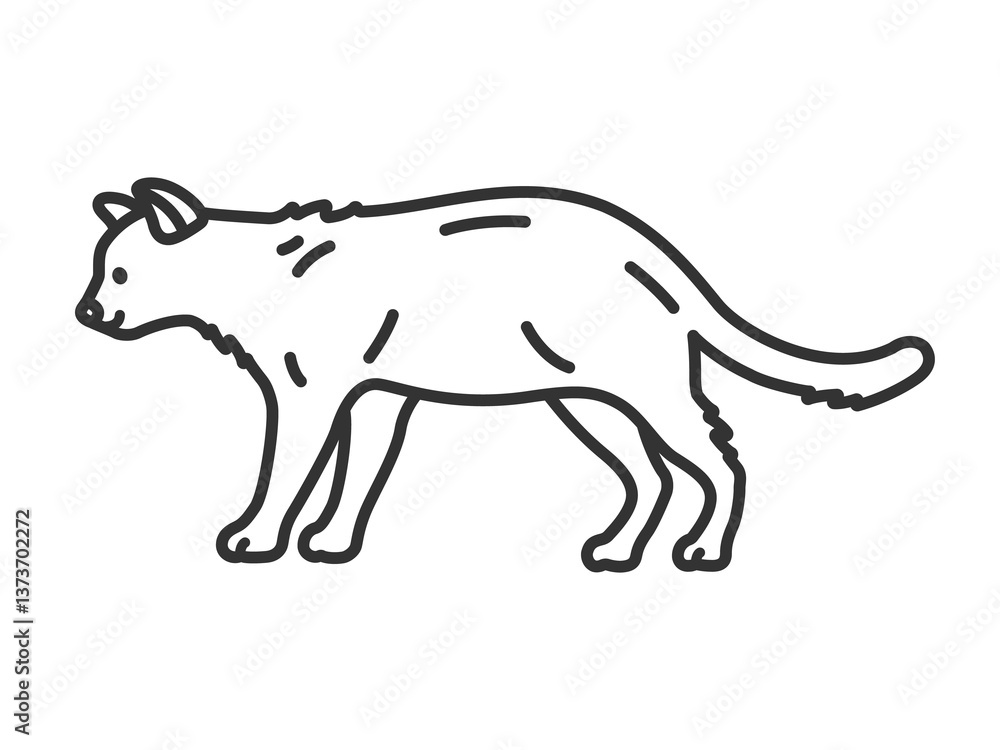 猫(線画)のイラスト 猫(線画)のイラスト