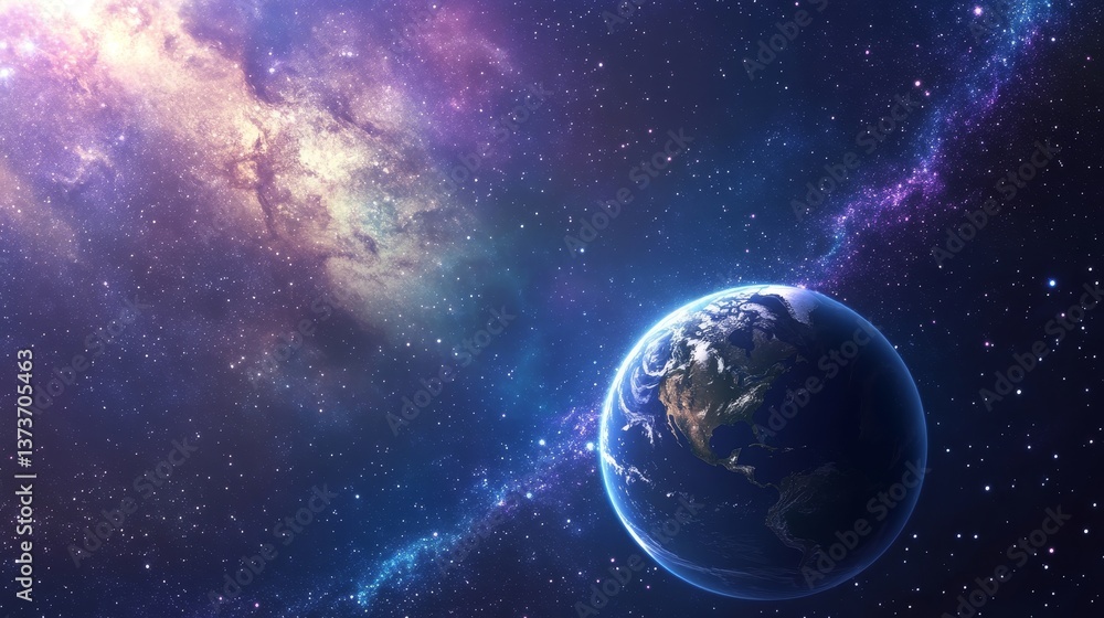 Naklejka premium ilustration of planeat earth seen from space