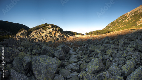 Obraz na płótnie Tatra National Park trail in the Pańszczyca valley. w salonie