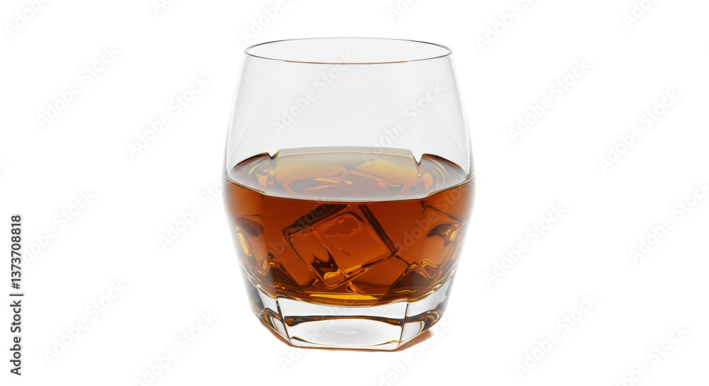 Isolated Whiskey Glass with Ice Isolated Whiskey Glass with Ice