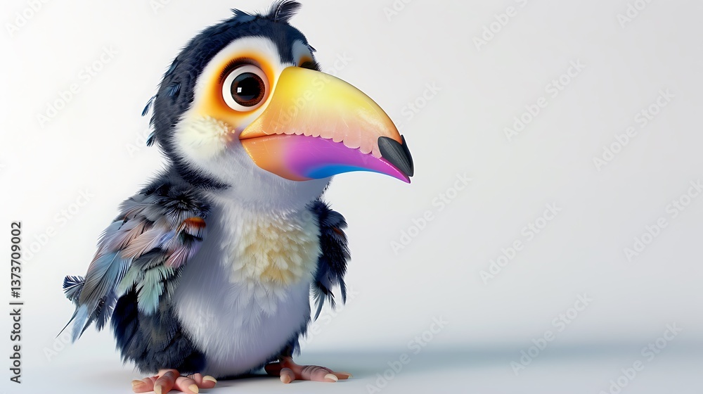 Obraz premium Adorable Cartoon Toucan Bird Illustration Perfect for Children's Books and Websites