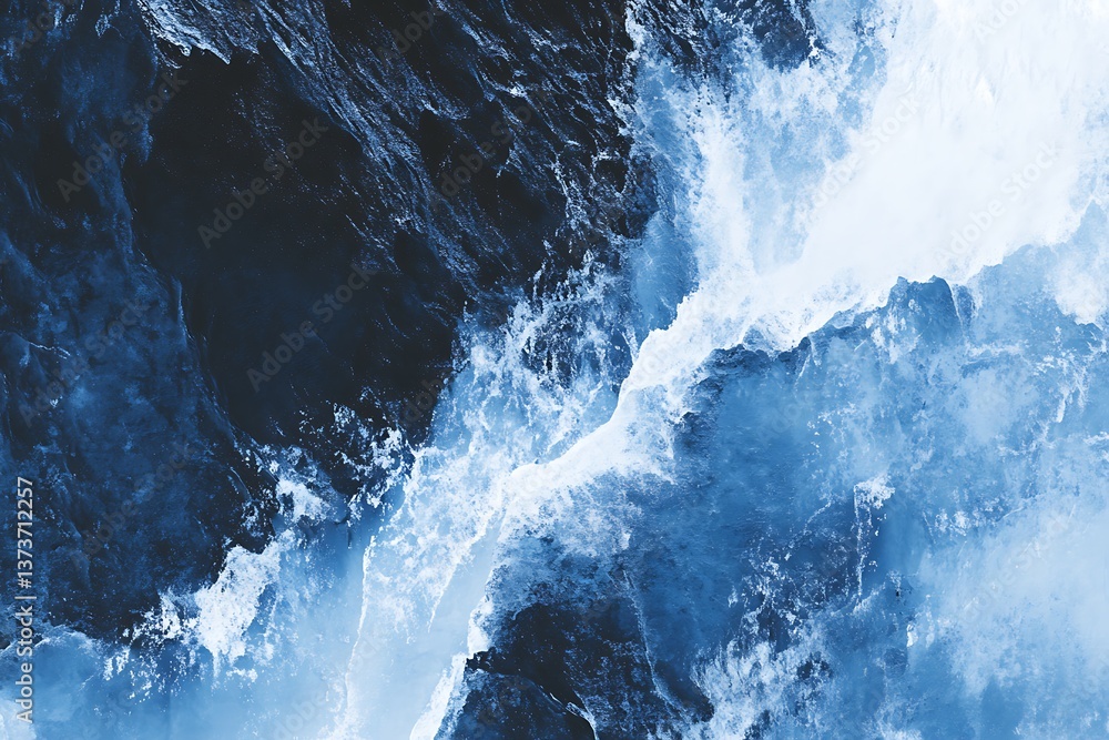 Obraz premium water wave on the rocks