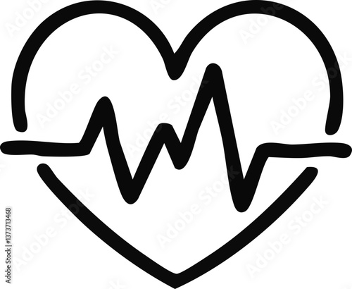 심장 하트 라인드로잉 아이콘(heart line drawing icon)