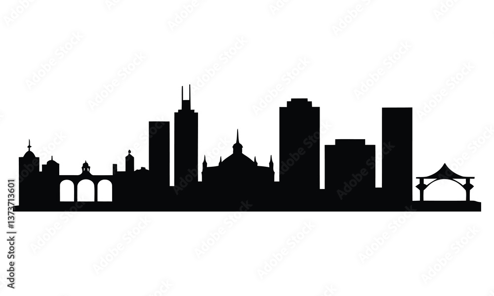 Fototapeta premium Belo Horizonte City Skyline Silhouette, Vector, Icon, Logo, White Background.