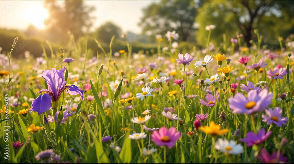 Fototapeta premium Meadow of colorful wildflowers 
