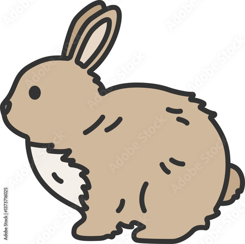 ウサギ（線画カラー）のイラスト