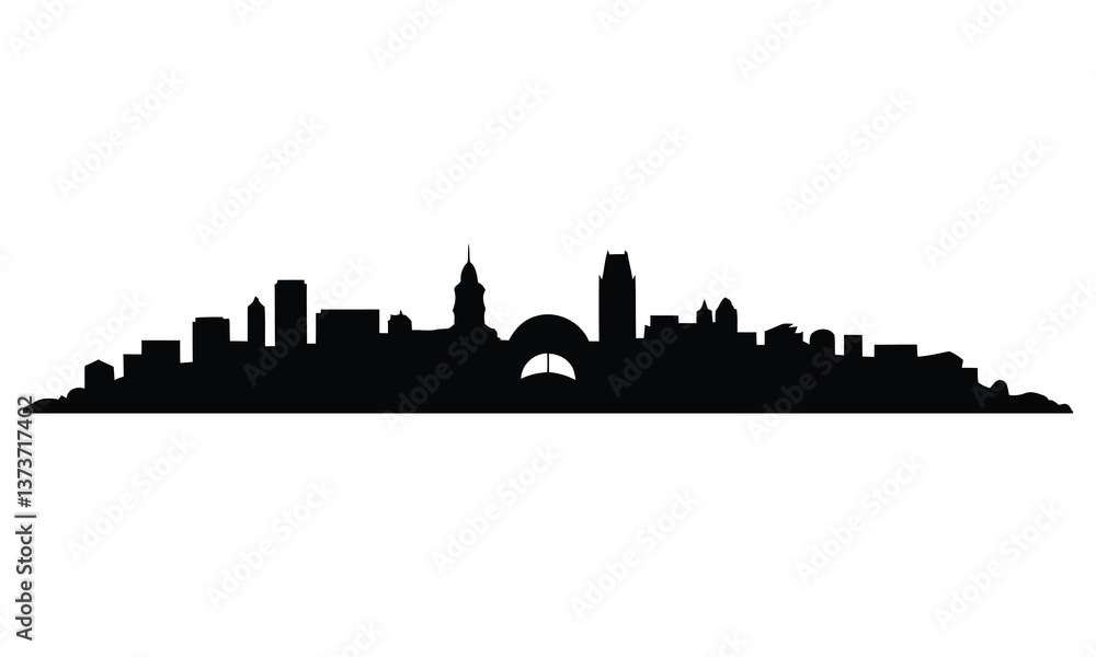 Fototapeta premium Valparaiso Silhouette, Vector, Icon, Logo, White Background.