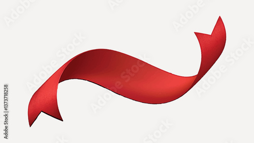 red ribbon banner illustration vector