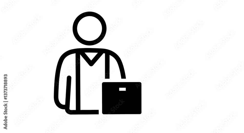 Isolated Man with Laptop Icon Isolated Man with Laptop Icon