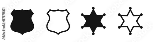 Sheriff badges. Sheriff icon set. Policeman and sheriff badge icon