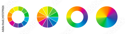 Color wheel. Color wheel guide. RGB and CMYK colors.