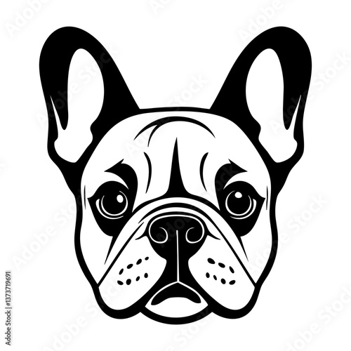 Stylized French Bulldog illustration vector
