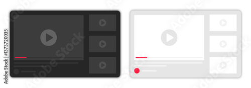 Media player interface. Video  player templates. Video  player illustration. Media player template.
