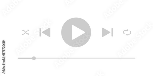 Music player. Music application interface. Player button set. Music player illystration