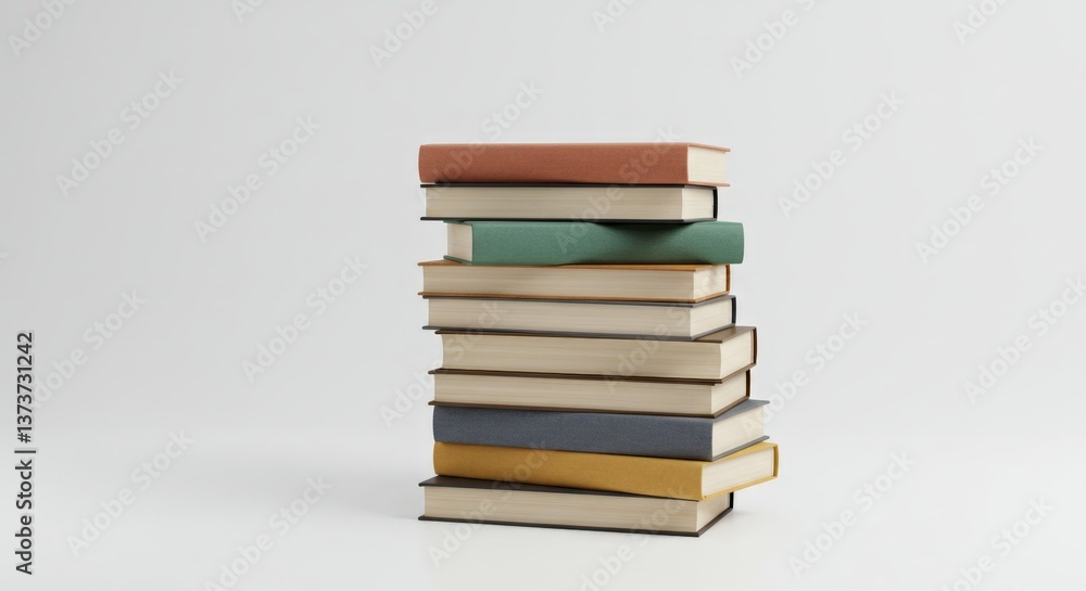 Stack of Books on White Background Stack of Books on White Background