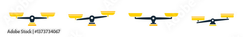 Scales icon collection. Scales vector icons. Justice scales icons set.