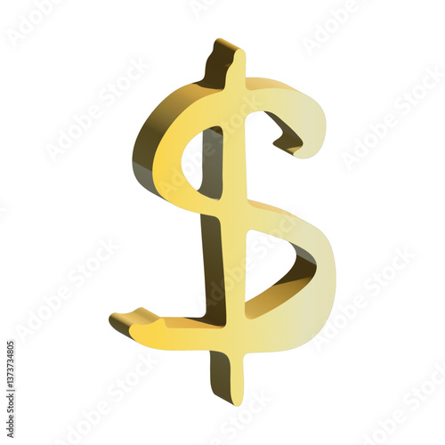 3d dollar currency symbol. Single element for design