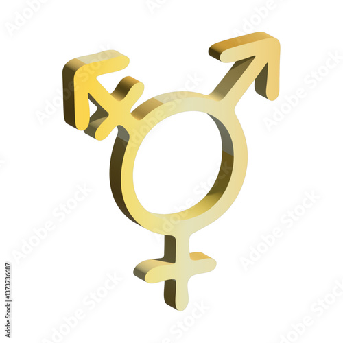 3d transgender gender identity icon Symbol used to represent sex and gender