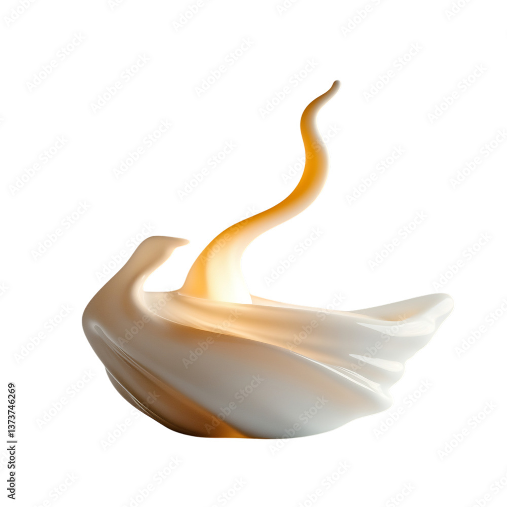 A Candle Flame Flickering in the Breeze Isolated on Transparent Background A Candle Flame Flickering in the Breeze Isolated on Transparent Background