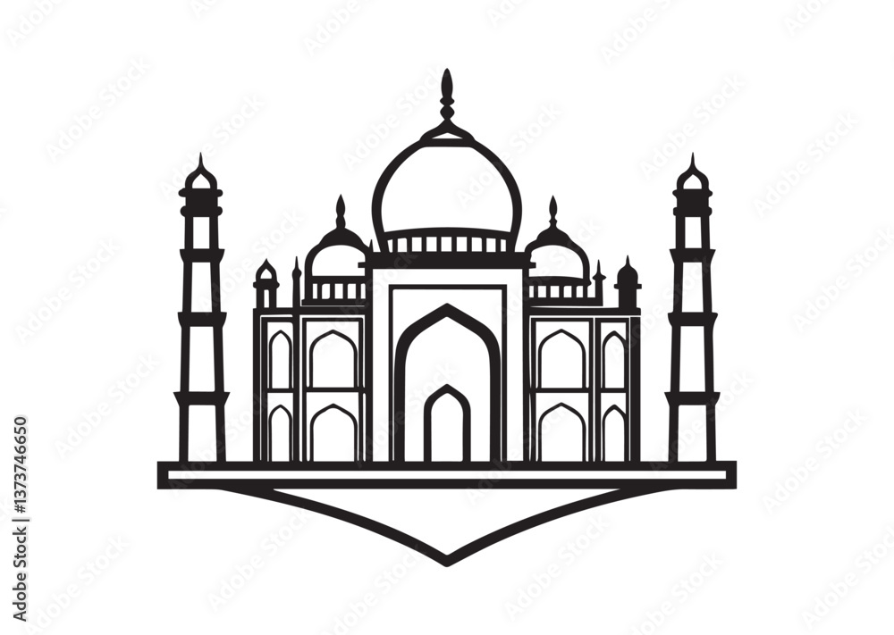 Taj mahal silhouette Vector Taj mahal silhouette Vector