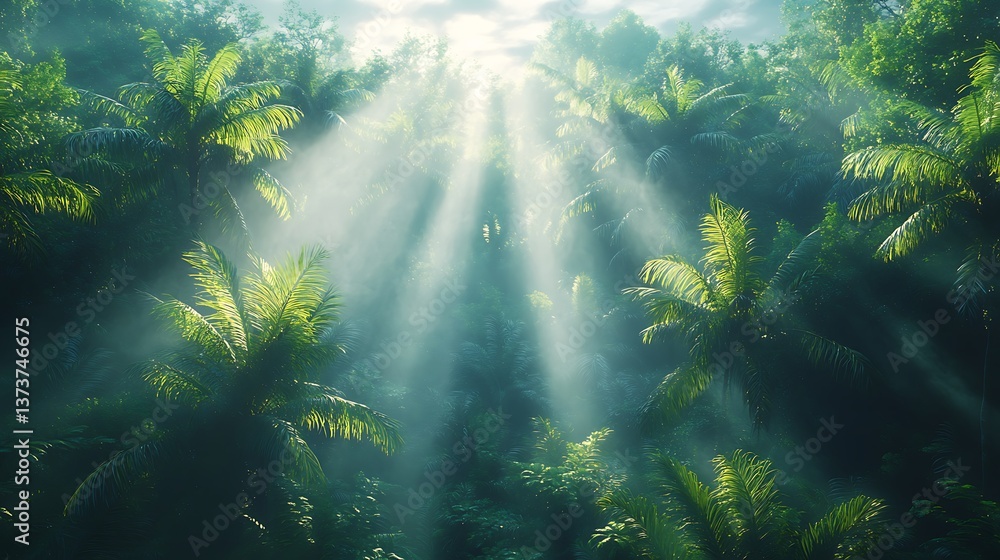 Evergreen woods with sunlight penetrating tree leaves high resolution picture Evergreen woods with sunlight penetrating tree leaves high resolution picture