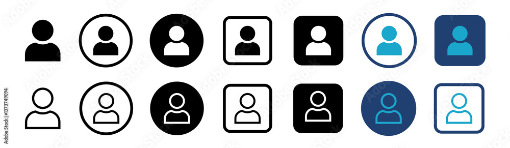 User icon vector set. Account sign. Vector avatar. Profile and people silhouette collection. Vector illustration User icon vector set. Account sign. Vector avatar. Profile and people silhouette collection. Vector illustration