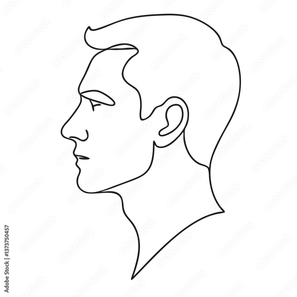 Man in Profile Outline Illustration  