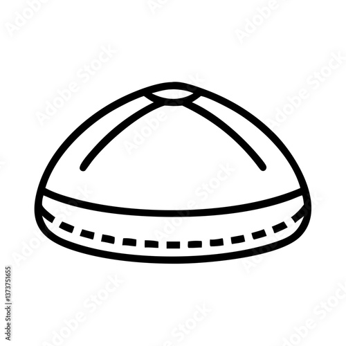Traditional round hat outline design  