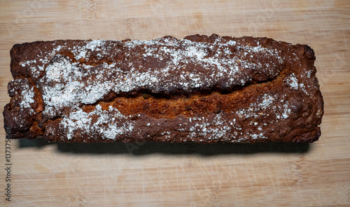 Home made loaf of bread with flour on top