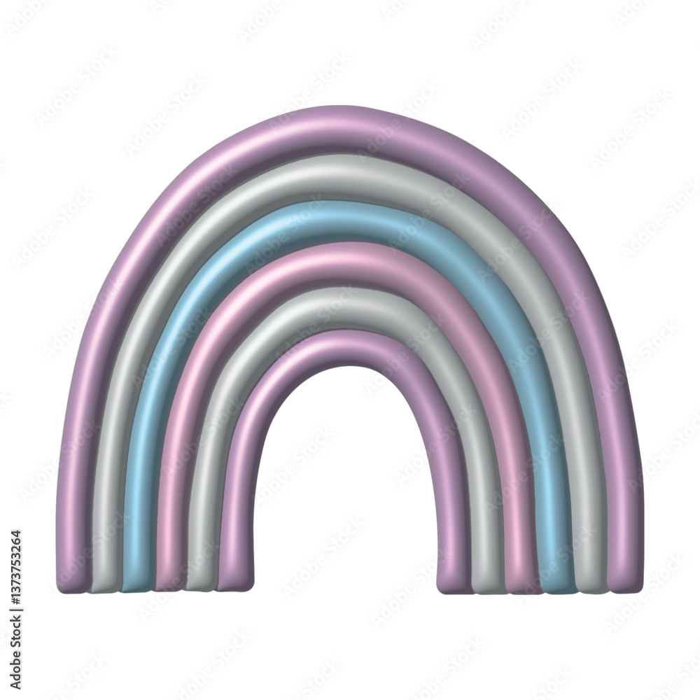 Obraz premium Colorful rainbow shape Intersex pride flag Happy pride day LGBTQ community Pride Month Vector 3d clipart for posters, stickers, logo, cards