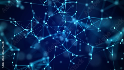 Modern design of network connection structure. Abstract background with interlacing dots and lines. 3D rendering.