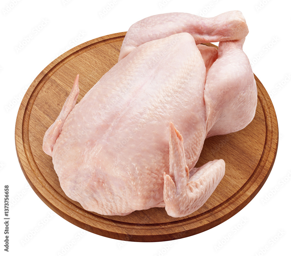 Fototapeta premium raw Chicken isolated on white background, full depth of field