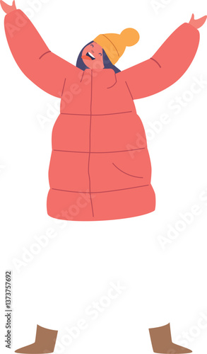 Kid catching snowflakes with mouth