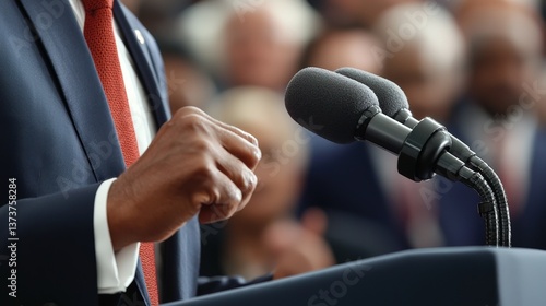 Wallpaper Mural Close-Up of Speaker's Hand Gesturing During Public Address Event Torontodigital.ca