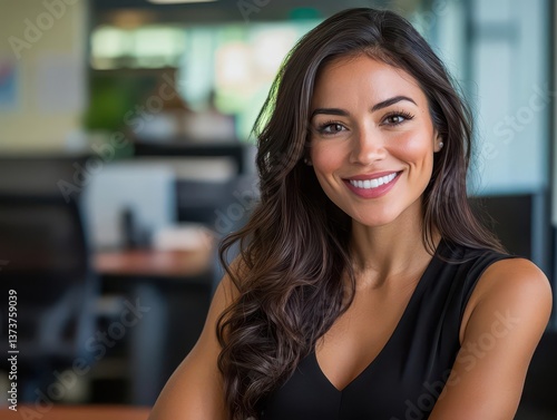 Wallpaper Mural Confident young woman smiling in modern office environment Torontodigital.ca